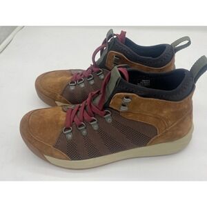 LL Bean Mountain Classic Brown Burgundy Suede Hiking Boots Womens 8.5 508527